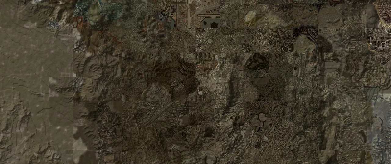 Relief map of the Mojave Wasteland